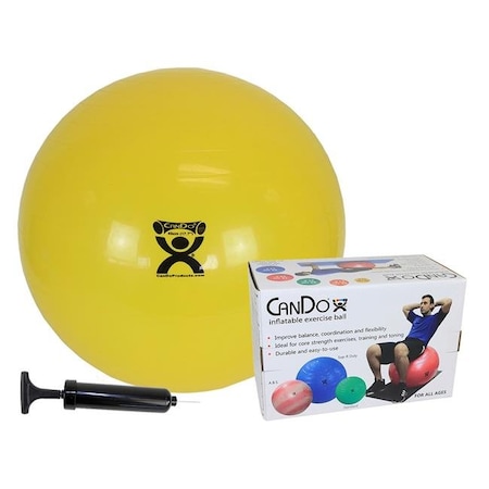 Cando International Cando 30-1844 18 in. Pump Inflatable Exercise Ball Economy Set; Yellow 30-1844